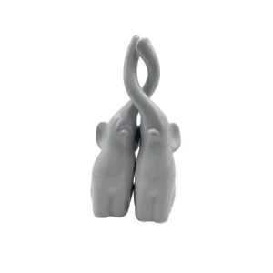 Coppia elefanti bianco lucido