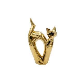 Gatto geometrico Oro lucido