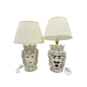 Lampada testa di moro bifronte