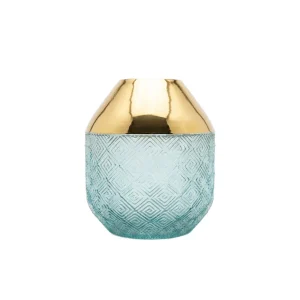 Vaso Geo verde acqua e oro