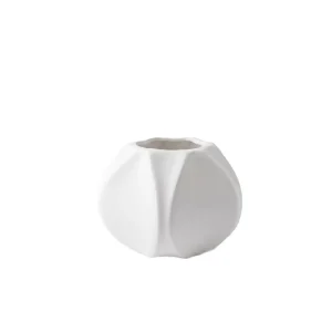 Vaso geometrico bianco opaco