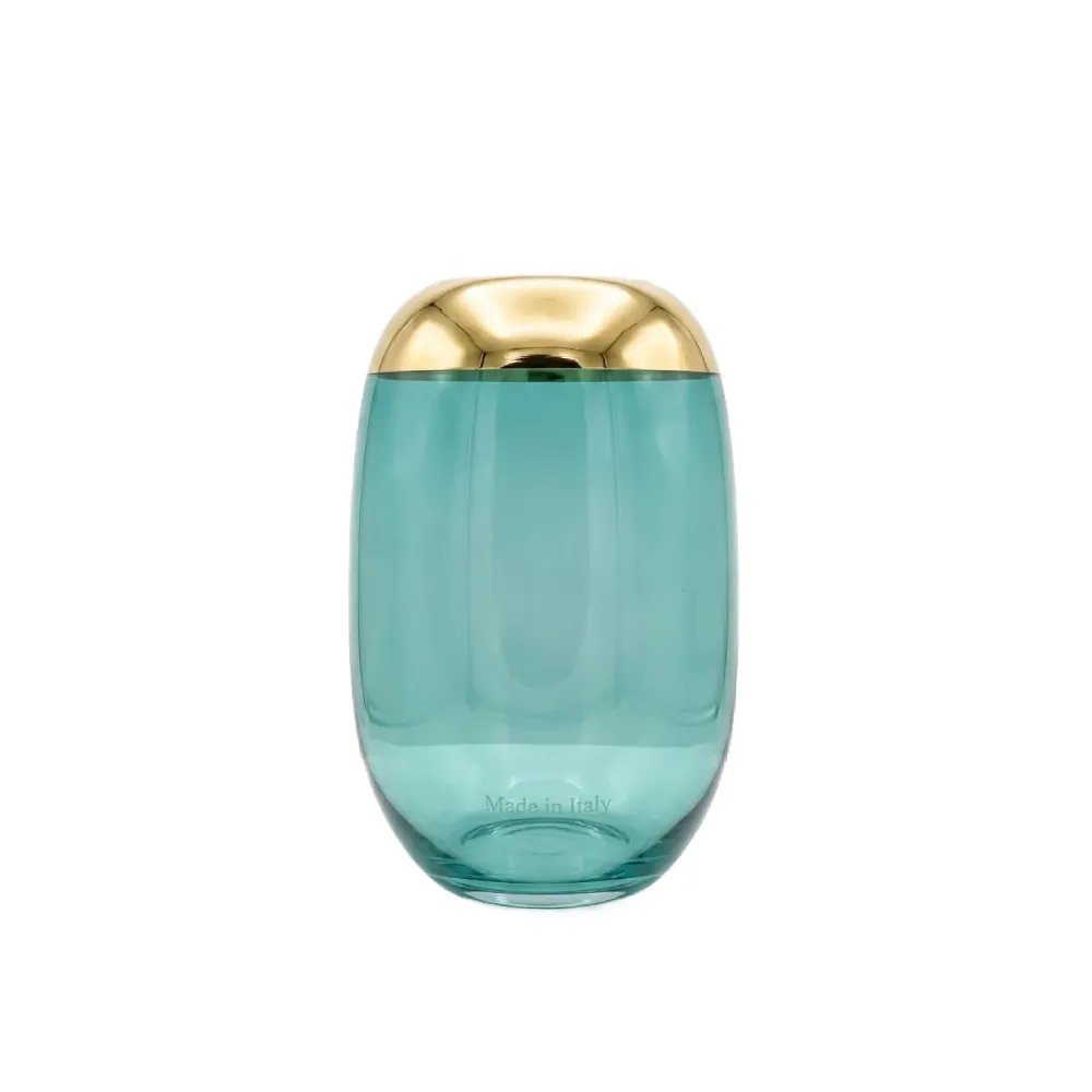 Vaso rounded oro e verde acqua