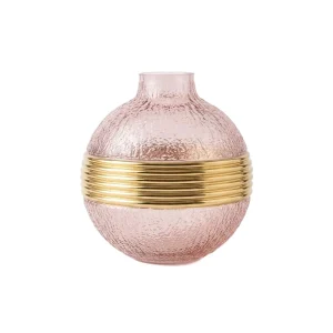 Vaso sfera rosa e oro