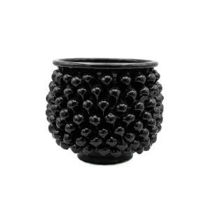 vaso mezza pigna nero lucido